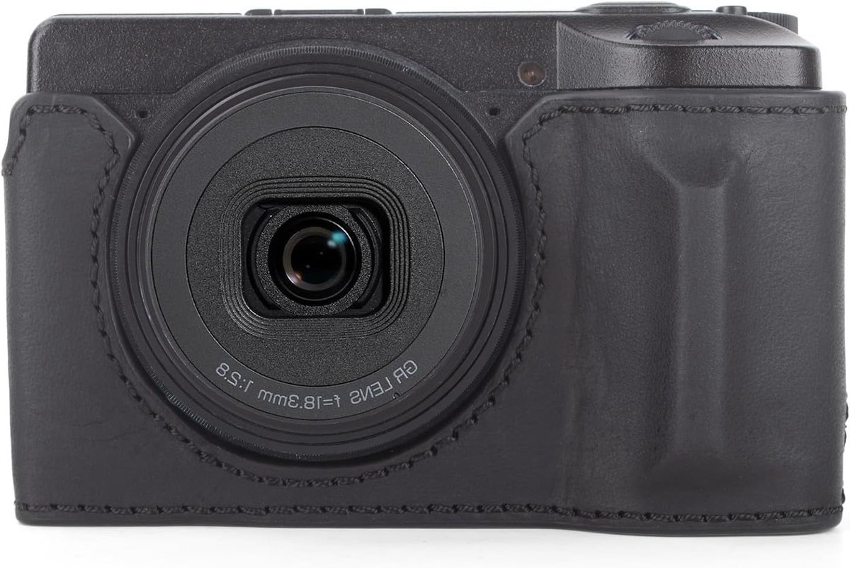 Half Case voor Ricoh GR IV GR III - Echt Leren Beschermhoes voor Digitale Camera met Onderopening en Handvat - Zwart, Ideaal voor Fotografie en Reizen