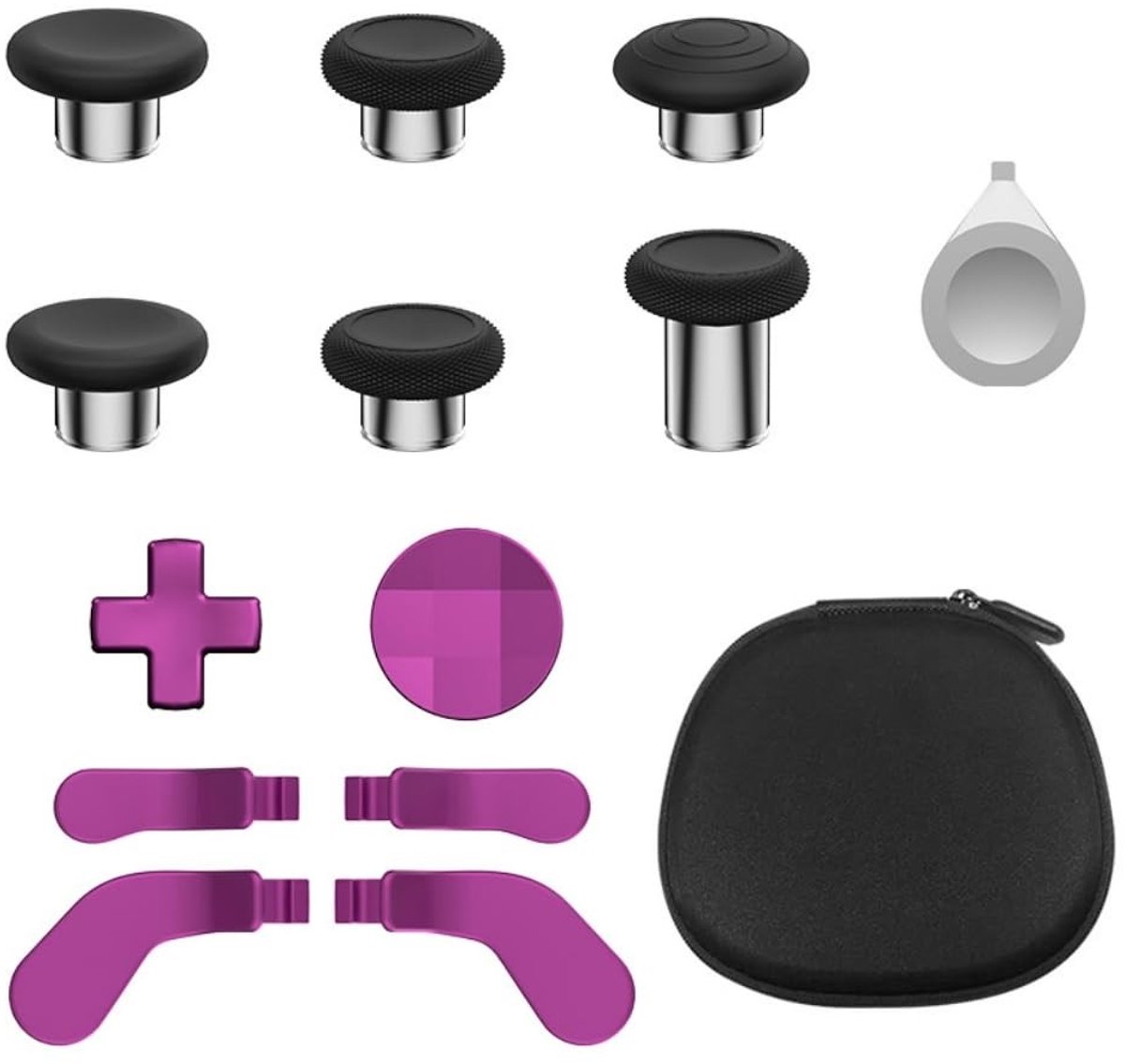 Allecto - Metal Thumbsticks - Xbox Elite Controller Series 2 - 13-in-1 Accessoires - Pink Red - Joysticks en Paddles - Geschikt voor Elite Series 2