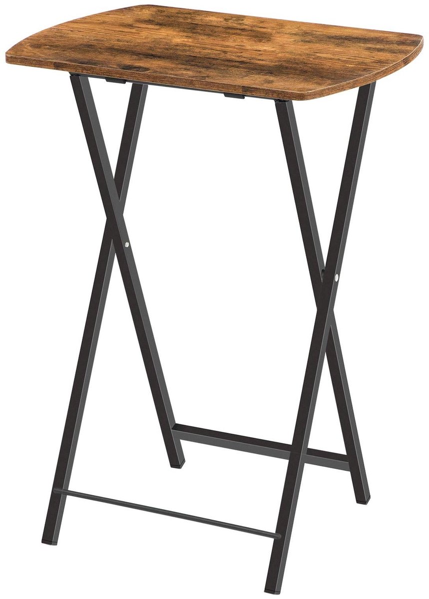 Allecto - Side Tables - Vouwtafel - Industrieel en Praktisch - Rustic Brown - Tv Tafel - Ideaal voor Kleine Ruimtes - 48 x 36 x 66 cm