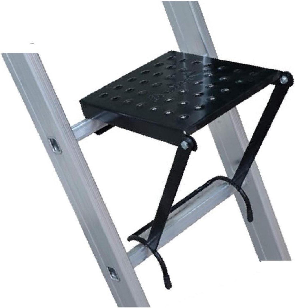 Ladder Inhangplatform - Trapplatform Ophangplateau - Comfortabel Klussen - Eenvoudig Ophangen - 140 kg Laadvermogen - Grijs