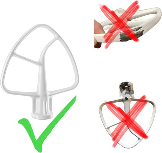 Platte Mixer - Roerder Accessoire - Zwaar Deeg Mengen - Antiaanbaklaag - 4.3L / 4.8L - Rood van Merkloos — afbeelding 3