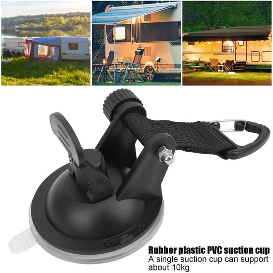Dailygoody - Sterke Zuignappen - Opgewaardeerd Vastbinden - Ideaal voor Tent en Auto - Handige Haak - Perfect voor Camping en Luifels - 2 Stuks — afbeelding 3