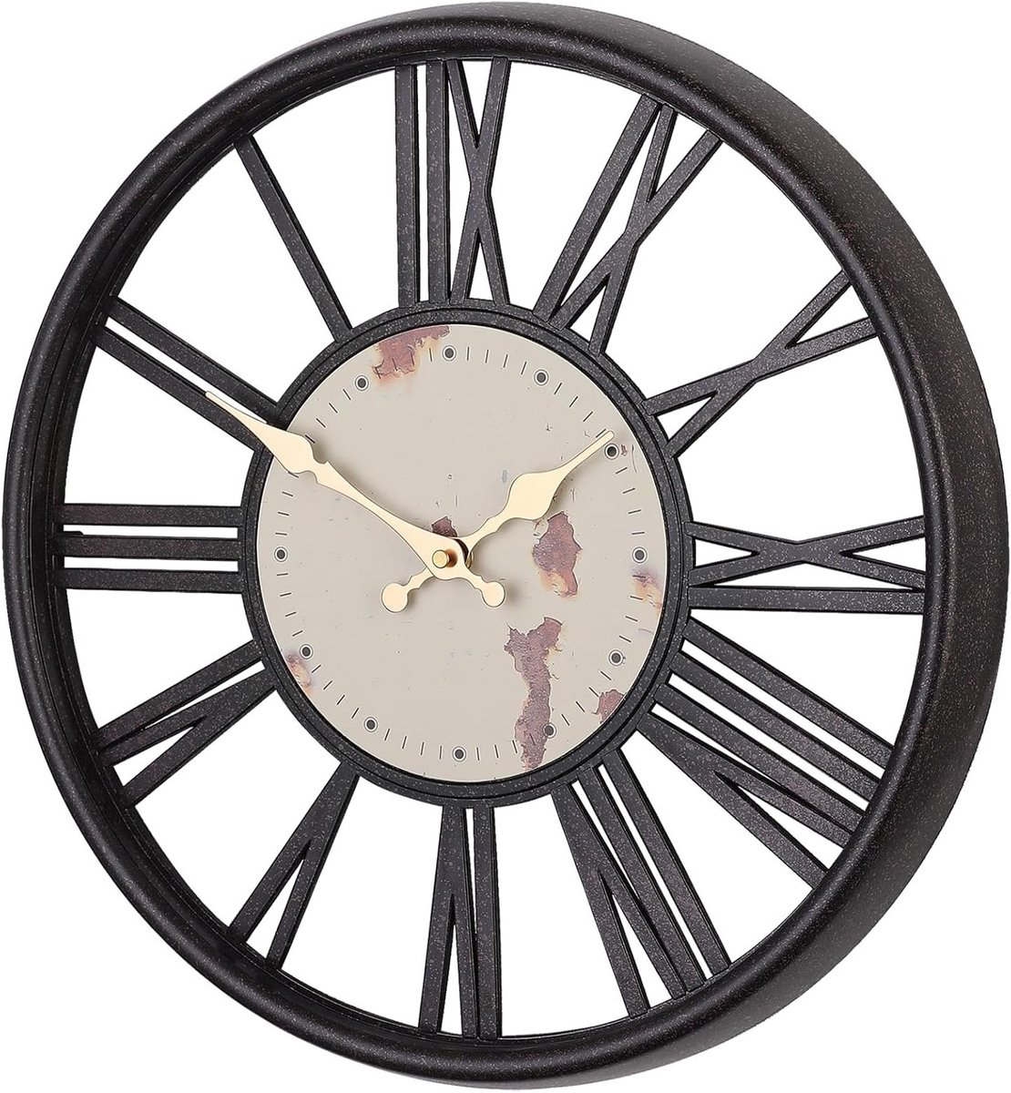 Extra Grote Wandklok van Gebogen Glas 16'' - Stille en Vintage Batterij Aangedreven Klok voor Woonkamer, Slaapkamer en Keuken - Decoratieve Klok met Modern Design