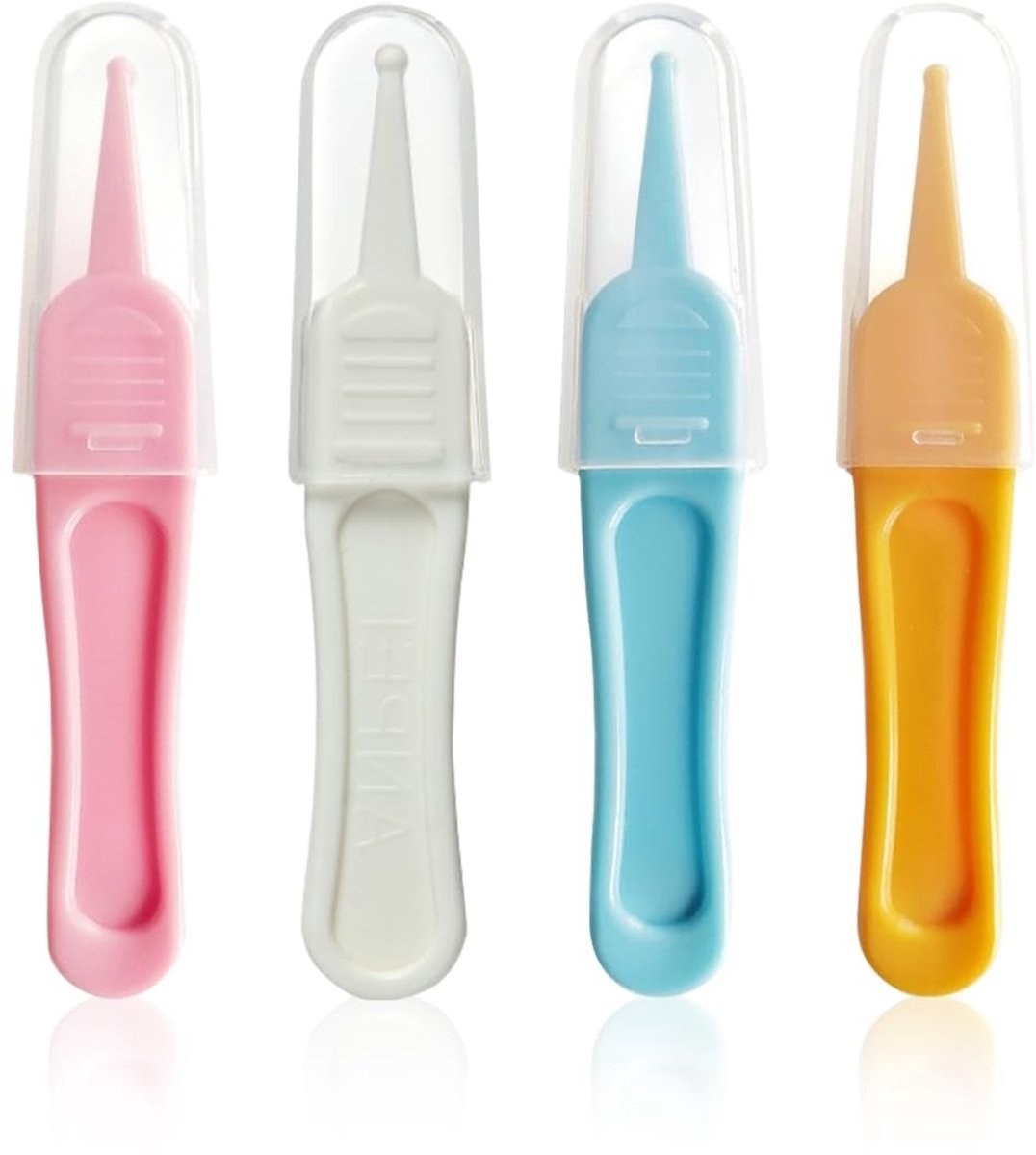 Dailygoody - Babyneuspincet - Veiligheidspincet - Hygiënisch ontwerp - Roze, wit, blauw, geel - Neusreinigingspincet - Ideaal voor babyzorg - 4 s