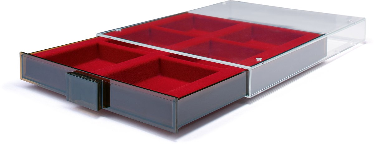 LEUCHTTURM - Muntbox - MB muntenbox met 6 vierkante vakken (86x86 mm), rookkleur