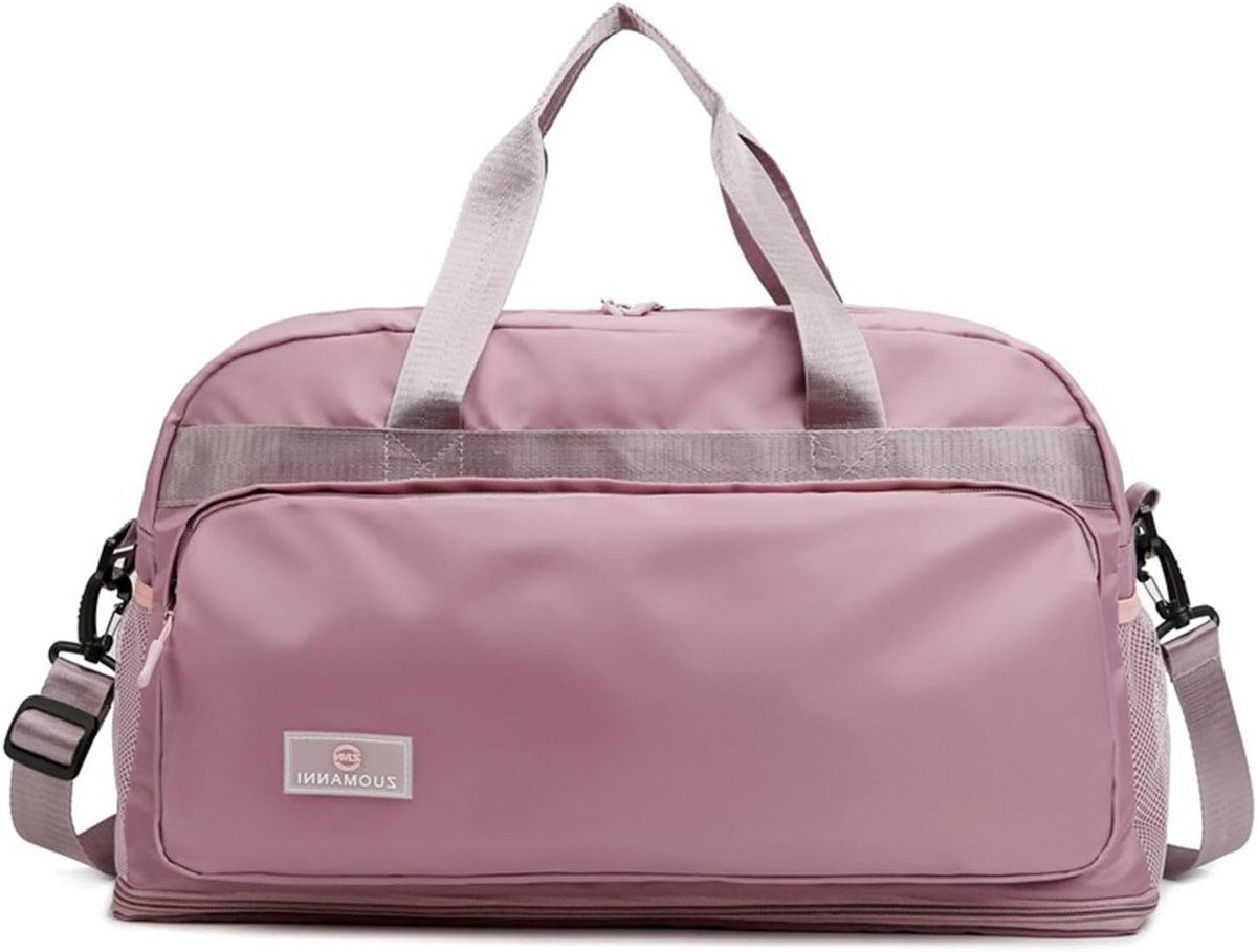 Grote Sport Duffle Bag voor Vrouwen 50L, Uitbreidbaar van 37.7L naar 50.7L, Waterdichte Sporttas voor Zwemmen, Reizen en Weekenduitjes, Ideaal als Gymtas en Handbagage, Grijs thumbnail 5