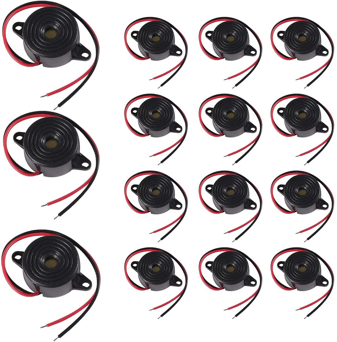 Dailygoody - 15pcs Elektronische Buzzer 3V-24V, 85dB Actieve Piezo Alarm voor Arduino