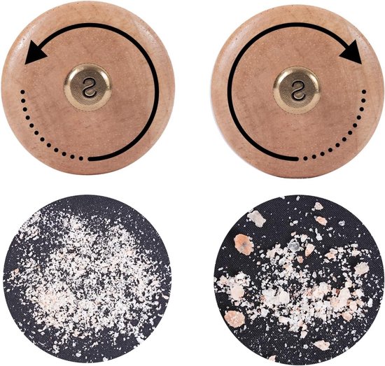 Verstelbare Zoutmolen met Keramisch Maalsysteem van Rubberhout - 22 cm Hoog, Onderkant DIA: 5,5 cm, Perfect voor Keuken en Tafeldecoratie van Merkloos — afbeelding 3