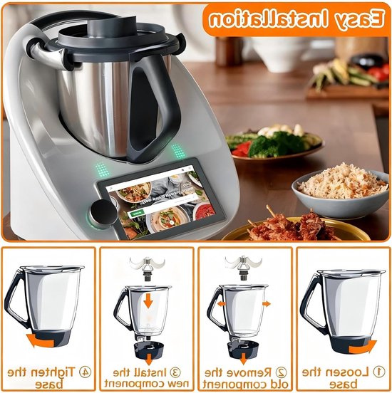 Dough Knife voor Thermomix, Roestvrijstalen Mengmes voor Deeg, Vervangingsonderdeel voor Foodprocessor, Makkelijk Schoon te Maken, Keukenaccessoires, Bakgereedschap van Merkloos — afbeelding 5