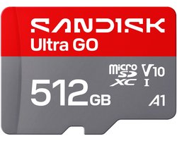 SanDisk microSDXC Ultra GO 512GB (UHS-I, V10, U1, C10, A1, R190 MB/s, Full Video HD