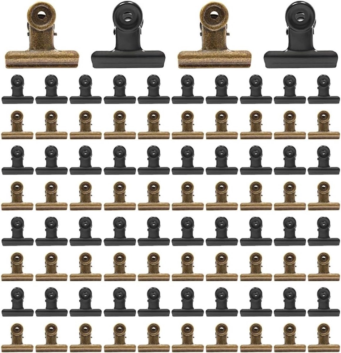 80 Stuks Metalen Bulldog Clips, 22mm Ringbinders, Papieren Organizers, Kleine Ronde Klemmen voor Voedsel, Knutselen, Foto's en Thuisgebruik