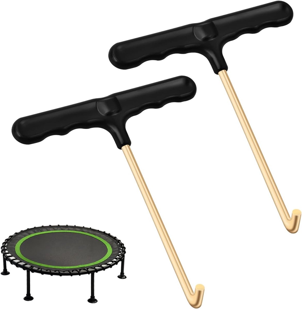2 Stuks Trampoline Accessoires, Metalen Spring Hoist, T-Haak, Spanningstrekker en Trekhaak voor Optimale Prestaties