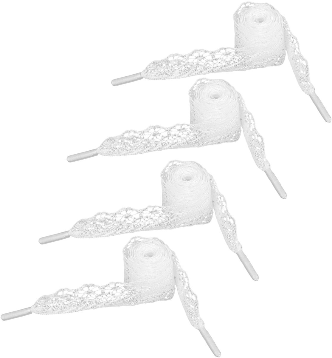 Dailygoody - Witte veters - Elegante lace up schoenveters - Perfect voor sneakers en casual schoenen - 2 Paar - Comfortabele en stijlvolle veters - Id...