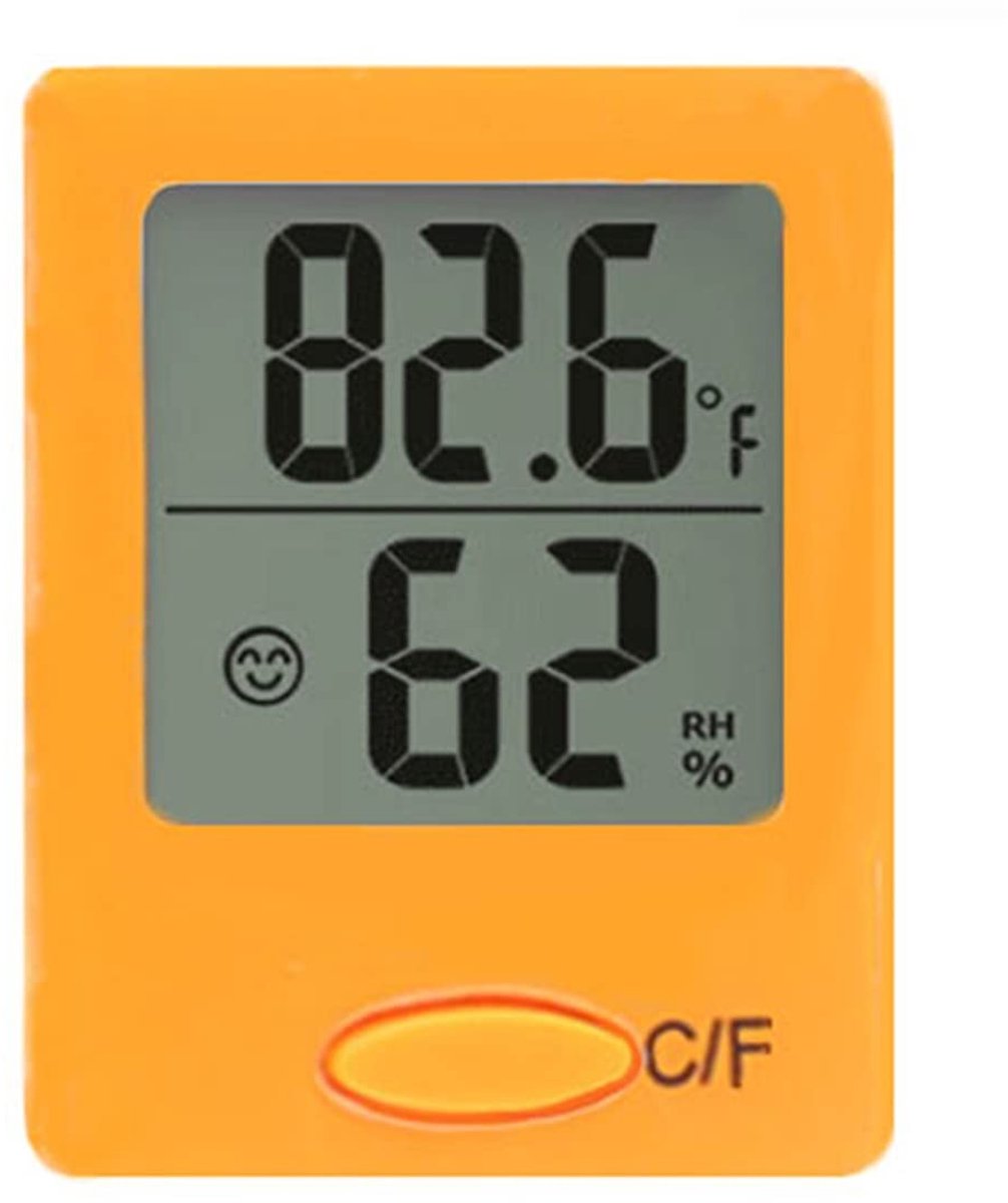 Dailygoody - Mini Hygrometer en Thermometer - Zwart/Wit/Oranje met LCD Display