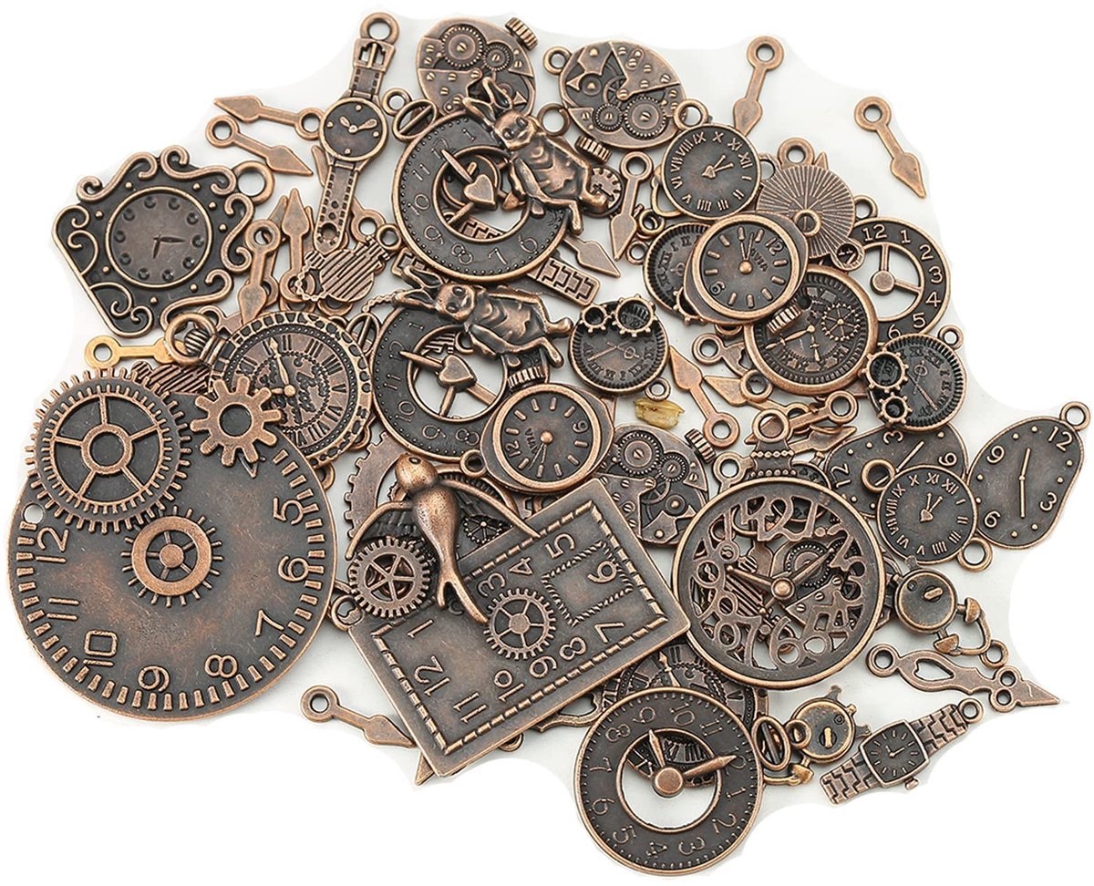 Dailygoody - Sieraden Tandwielen Steampunk - Antieke Hangers - Diverse Craft Accessoires - Metaal en Edelsteen - Perfect voor Kettingen en Armbanden