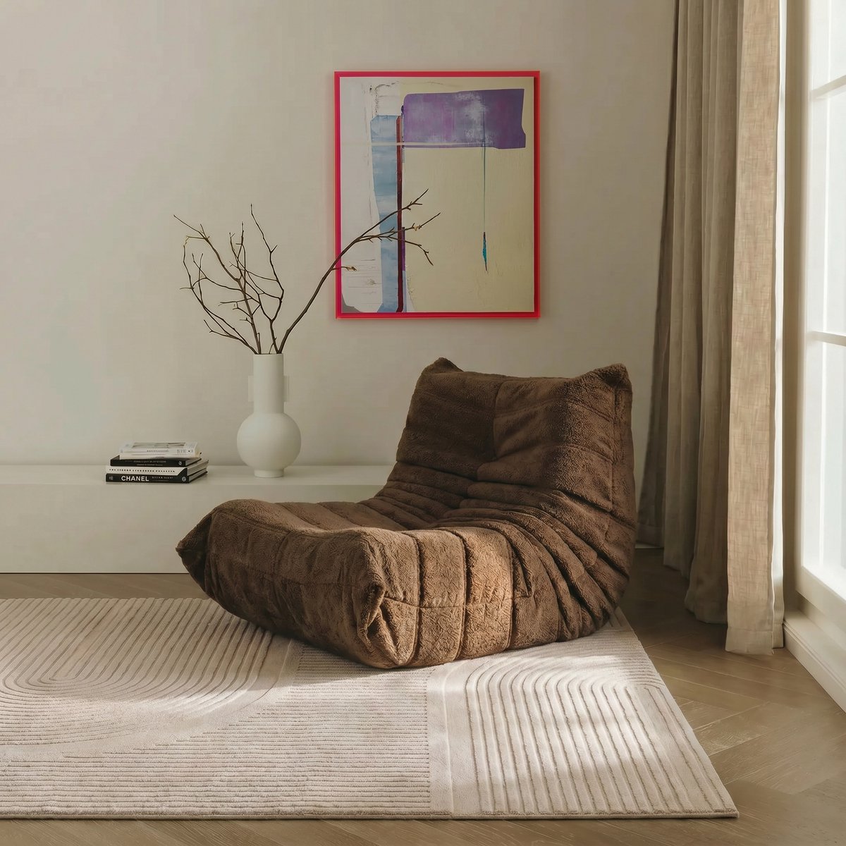 Vloerkleed Scandinavisch Wit hoog/laag Rosa Mrcarpet