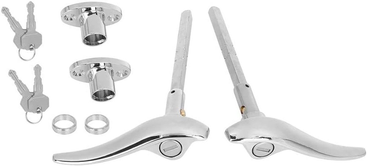 Dailygoody - Zilver Deurklink Lock Kit - Vervangende Handvatten voor Auto - Duurzaam en Antiroest - Geschikt voor Ford 1932-1934 - Inclusief Sleutels