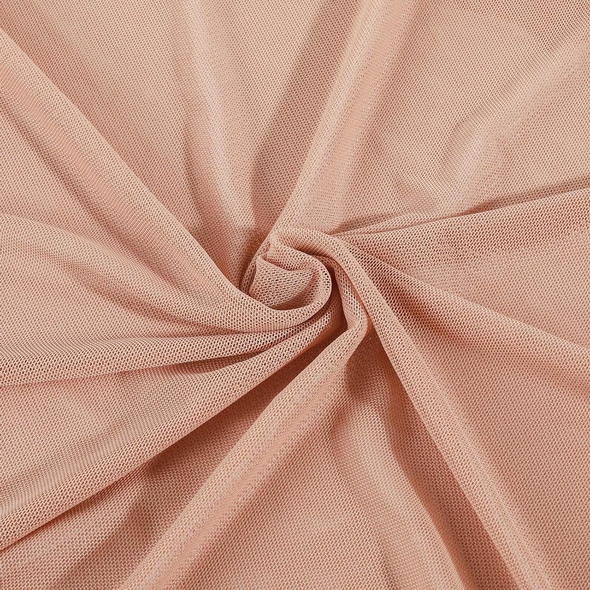 Zachte Tulle Stof met 4-Way Stretch, Mesh Stof voor Kleding, Handwerken en Decoratie - 100 x 160 cm (Bruin)