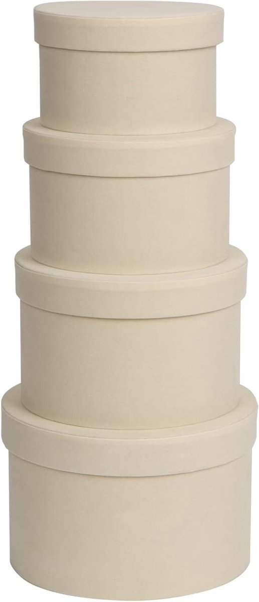 Elegante Verpakking voor Cadeaus, Taart en Sieraden - Set van 4 Witte Opbergdozen met Deksel voor Verjaardagen en Moederdag