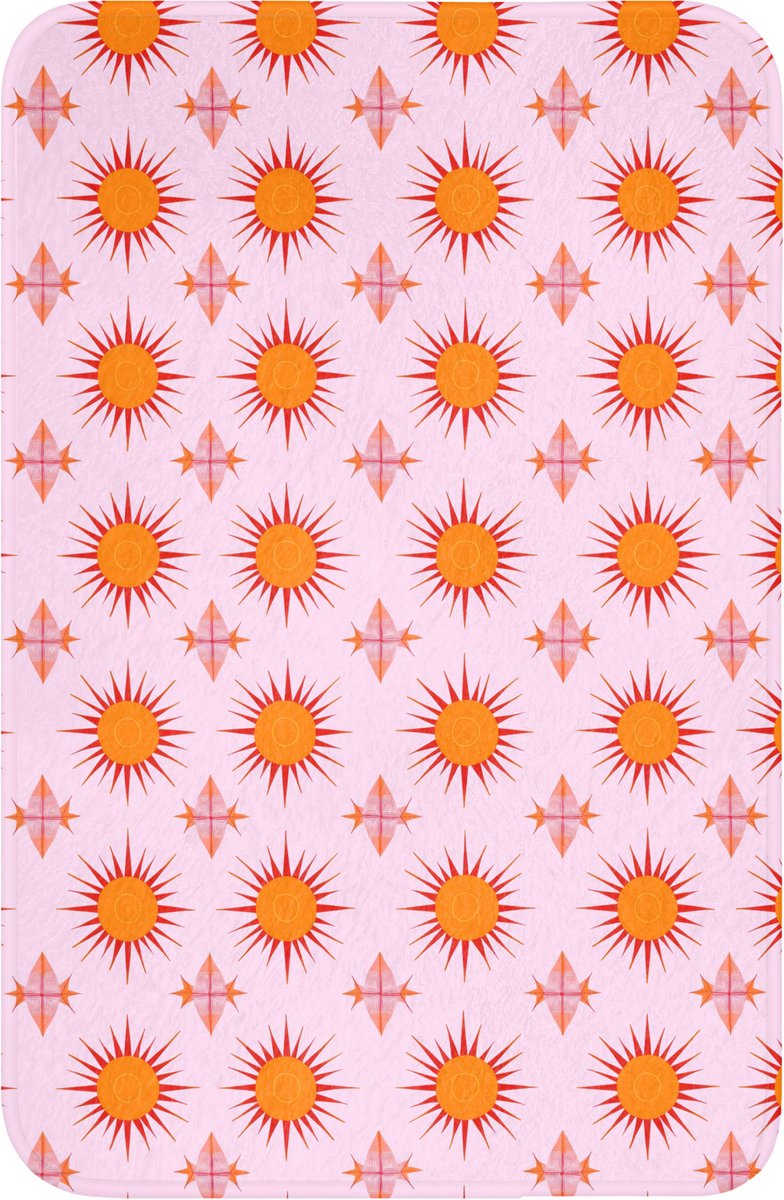 WC mat 40x60 cm - Antislip - Zon - Patroon - Roze - Toiletmat - Vloermat - Douchemat - Toi