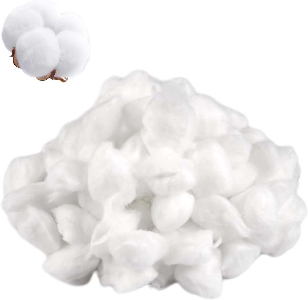 100 Stuks Witte Katoenen Bollen van 2,5 cm - Perfect voor Schoonmaak, Make-up Verwijdering en Huidverzorging, DIY Projecten