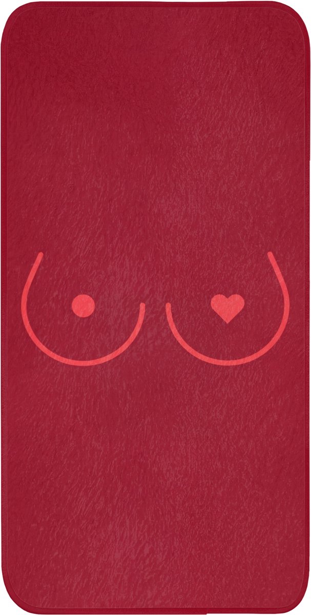 Badmat 60x120 cm - Antislip - Minimalistisch - Lijnillustratie - Rood - Badmatten voor badkamer - Badkamermat - Douchemat - Badkamer mat