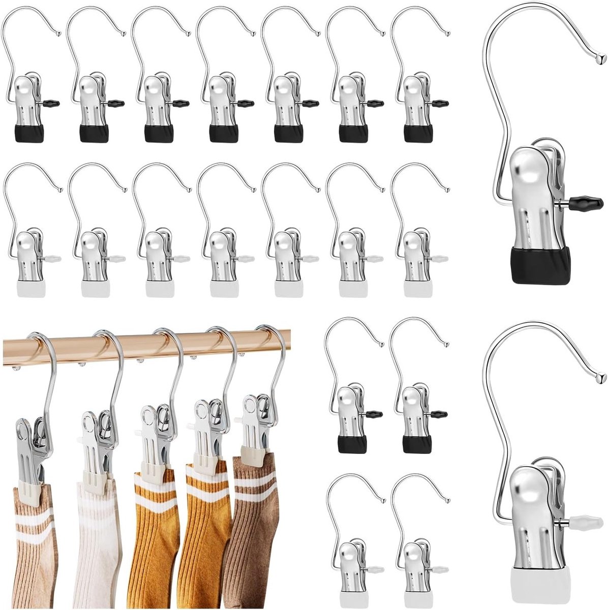20 Stuks Robuuste RVS Kledingknijpers voor Draden en Accessoires
