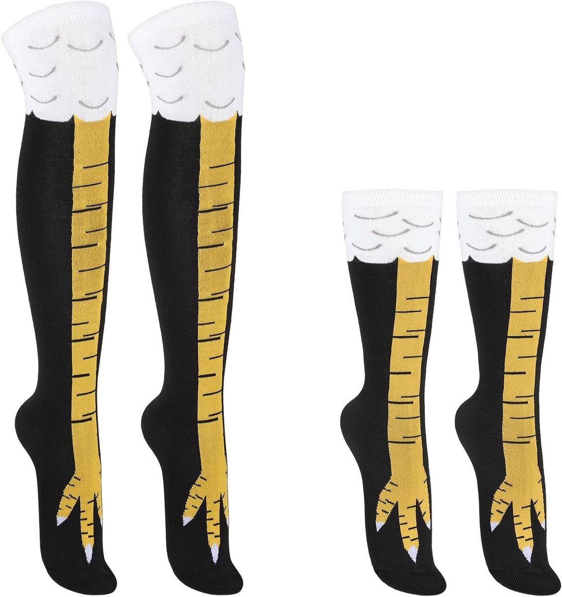 Kniehoge Compressiesokken voor Dames en Heren - Grappige Kippenmotieven voor Halloween en Feestjes - Comfortabele en Elastische Kniesokken voor Activiteiten en Kostuums
