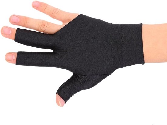 Drievinger Spandex Handschoen voor Snooker en Biljart, Links, Perfecte Grip en Comfort — afbeelding 2