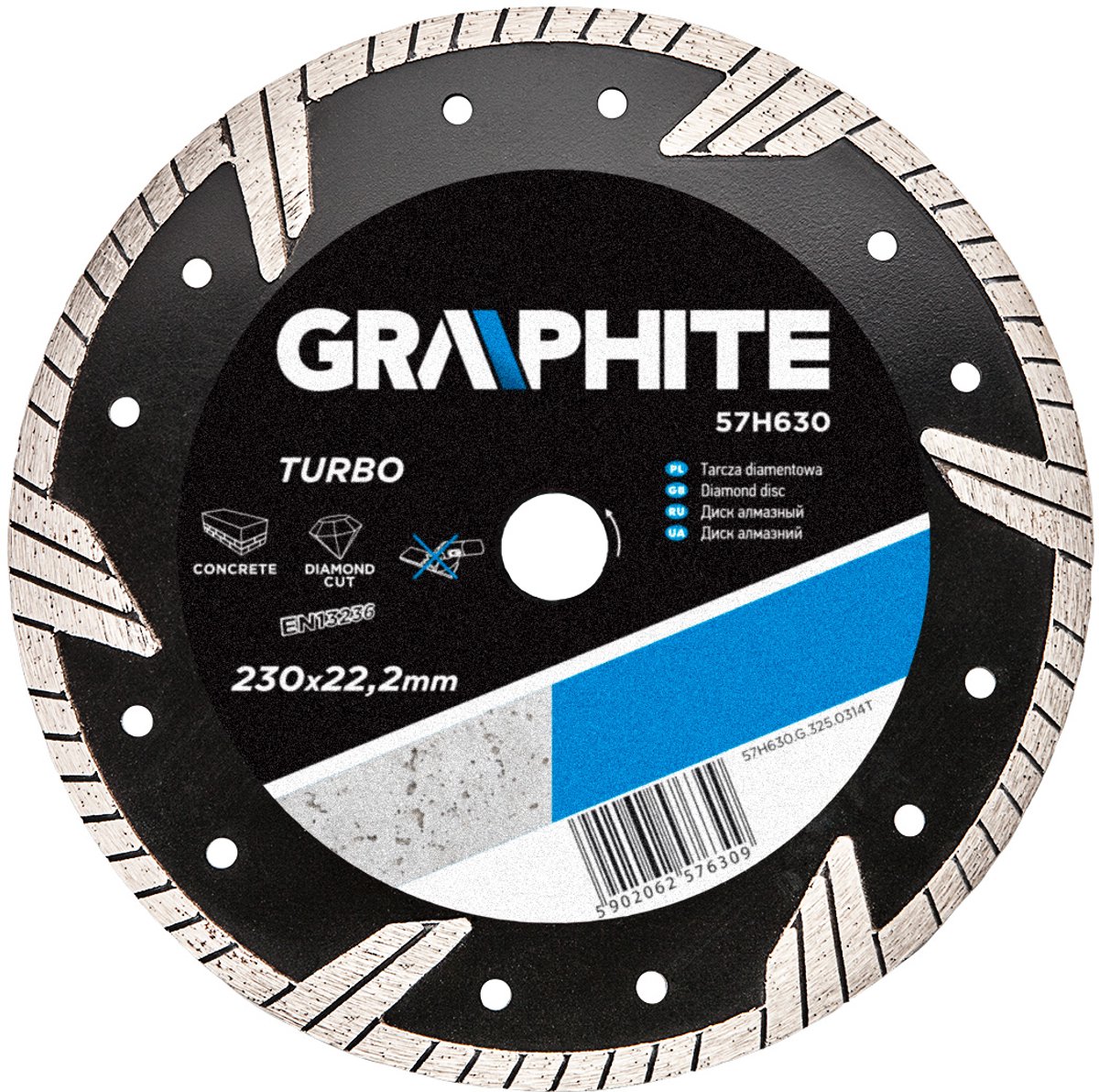 Graphite Serie - Diamantzaagblad - 230mm - Turbo Segment - Voor Zware Bouwtoepassingen