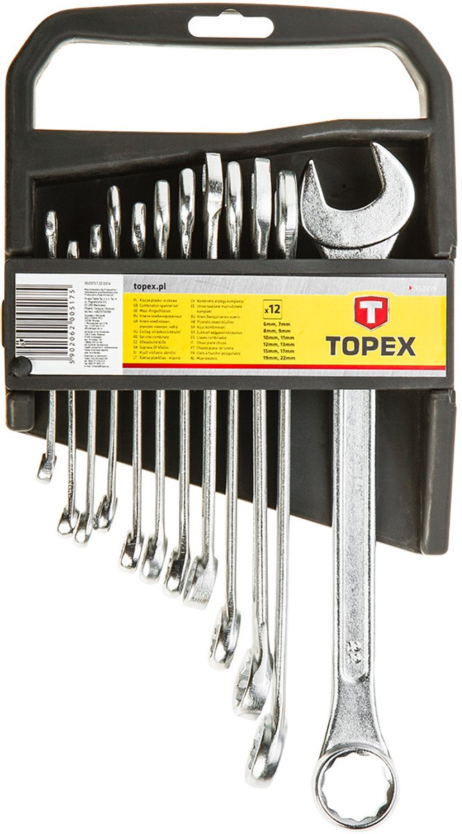 Topex - Ringsteeksleutel Set - 6-22 mm - 12 Stuks