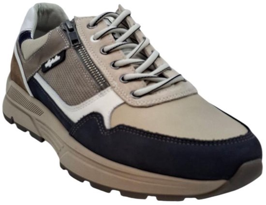 Australian Connery Beige/Blauwe Rits-Veterschoenen