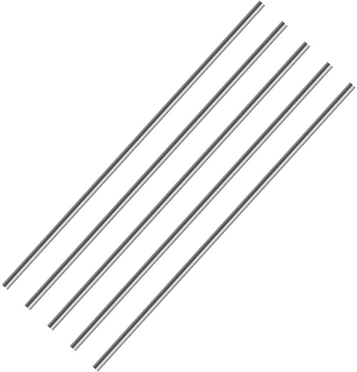 Roestvrijstalen ronde staaf 6mm x 200mm - Set van 5 stuks voor DIY projecten en ambachtelijke toepassingen