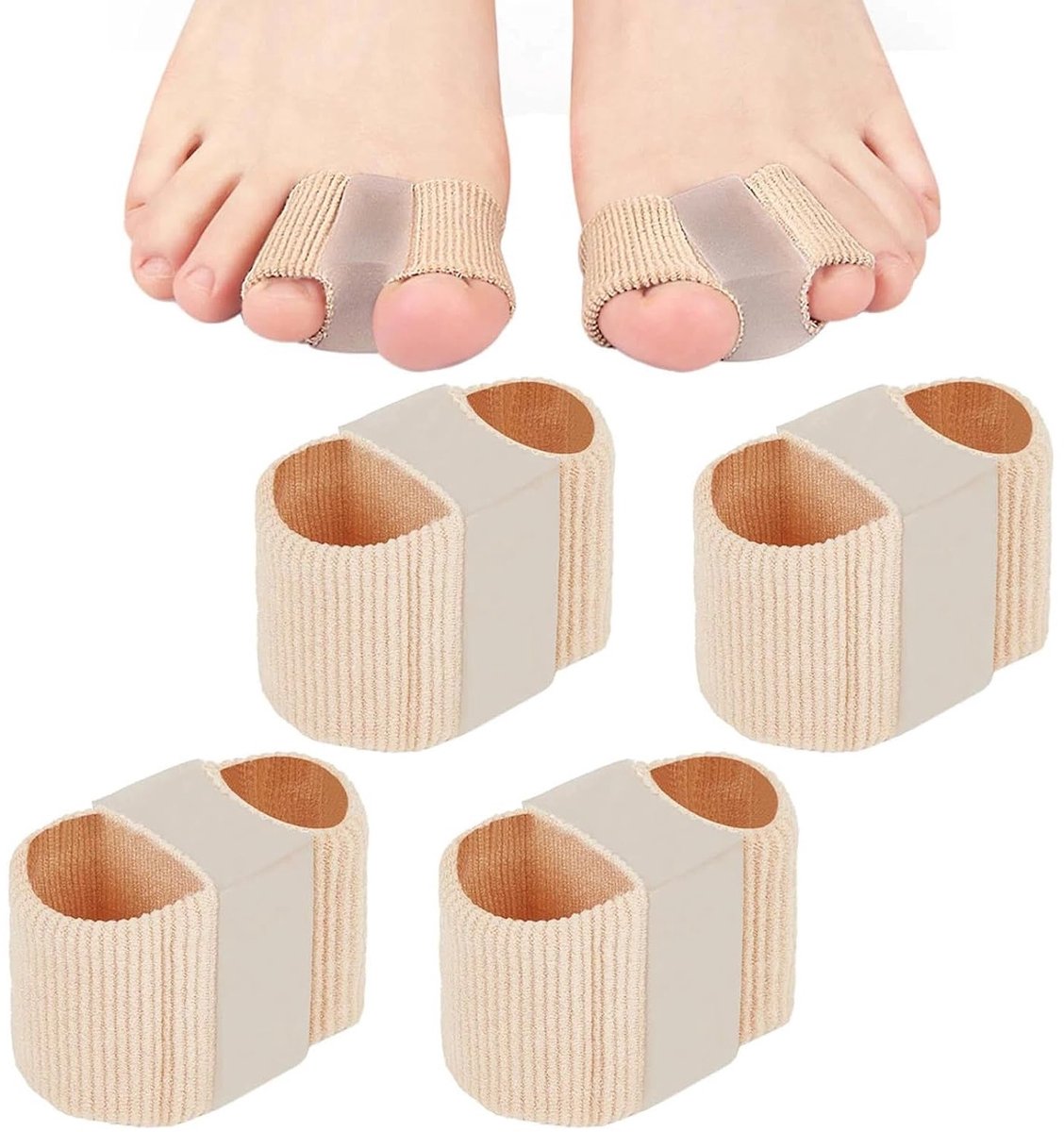 Corrigerende Silicone Tussenspreider voor Hallux Valgus, Overlapende en Gedraaide Tenen - Pijnverlichting en Rechtzetten van Tenen voor Mannen en Vrouwen