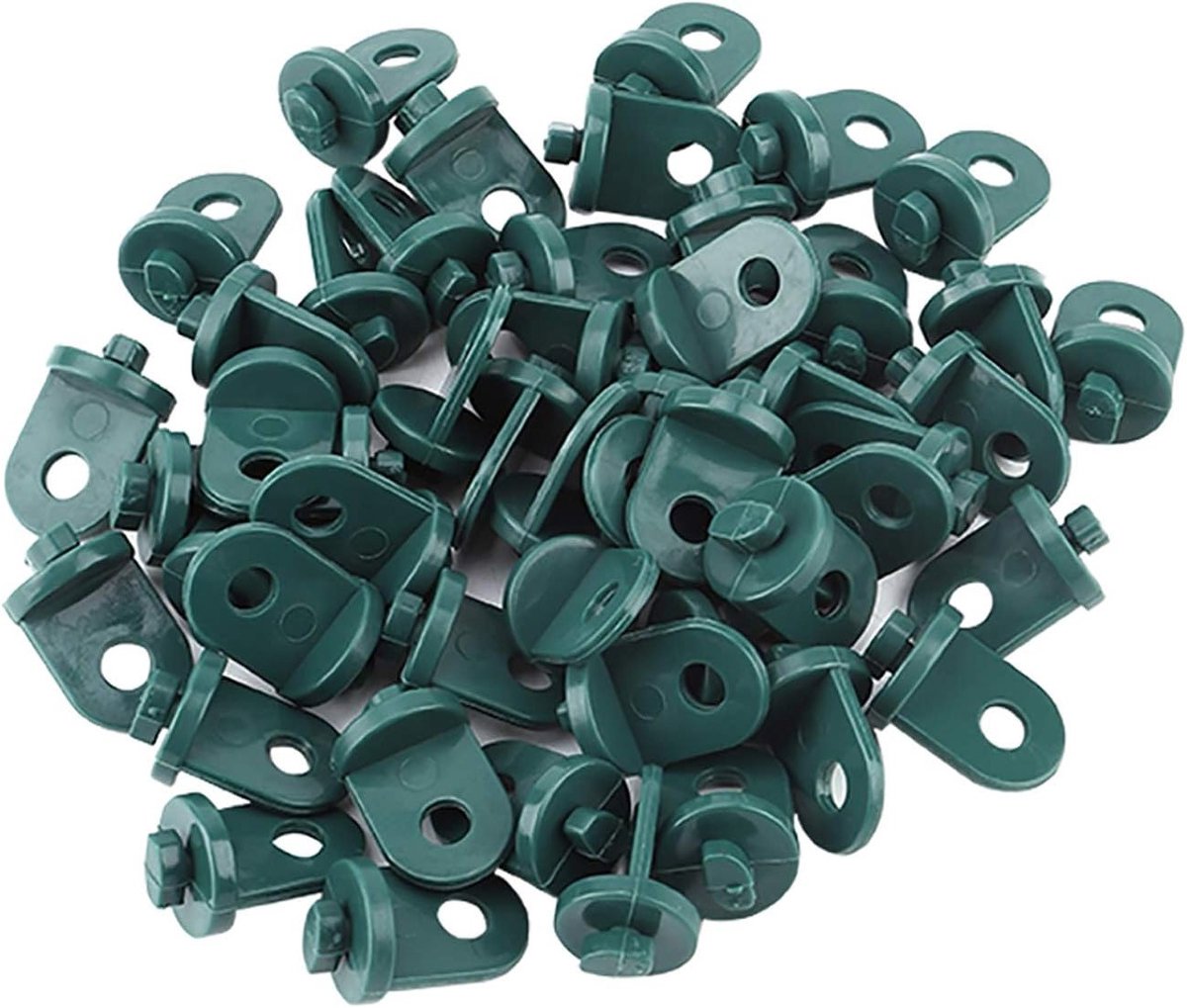 Plantenhanger 50 Stuks Broeikashangers Kunststof Plantenhaken Schaduwdoek Clip Tuinaccessoire Compatibel met Palram Broeikas Klemmen (Groente)