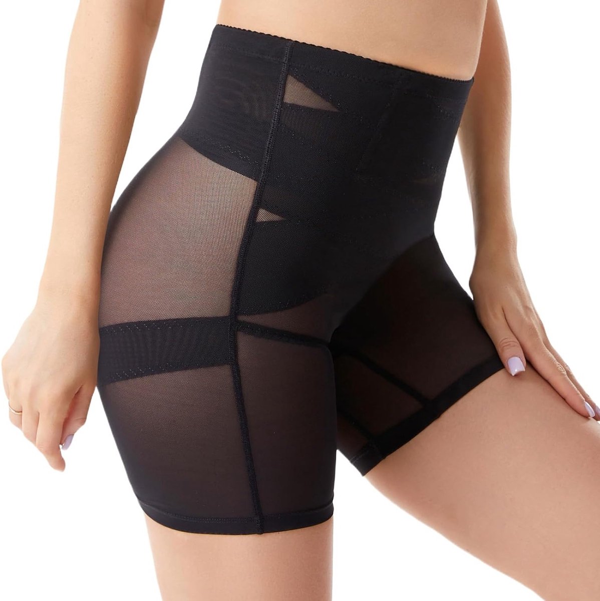 Vrouwen hoge taille shapewear shorty - Anti-wrijving, flatteert buik, onzichtbare ondergoed voor een slanker figuur