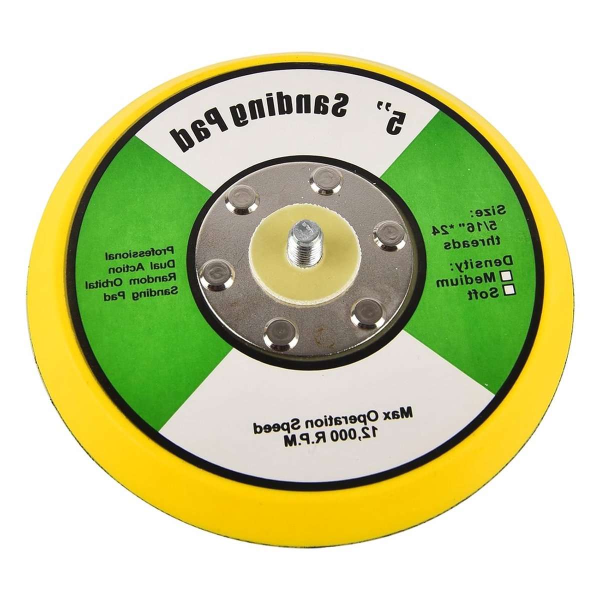 Sanding Disc Backing Pad 5 inch met Haak en Lussysteem, M8 Draad, Polijstpads voor Orbitalen Schuurmachines, Verpakking van 1, Perfect voor Schuren en Polijsten