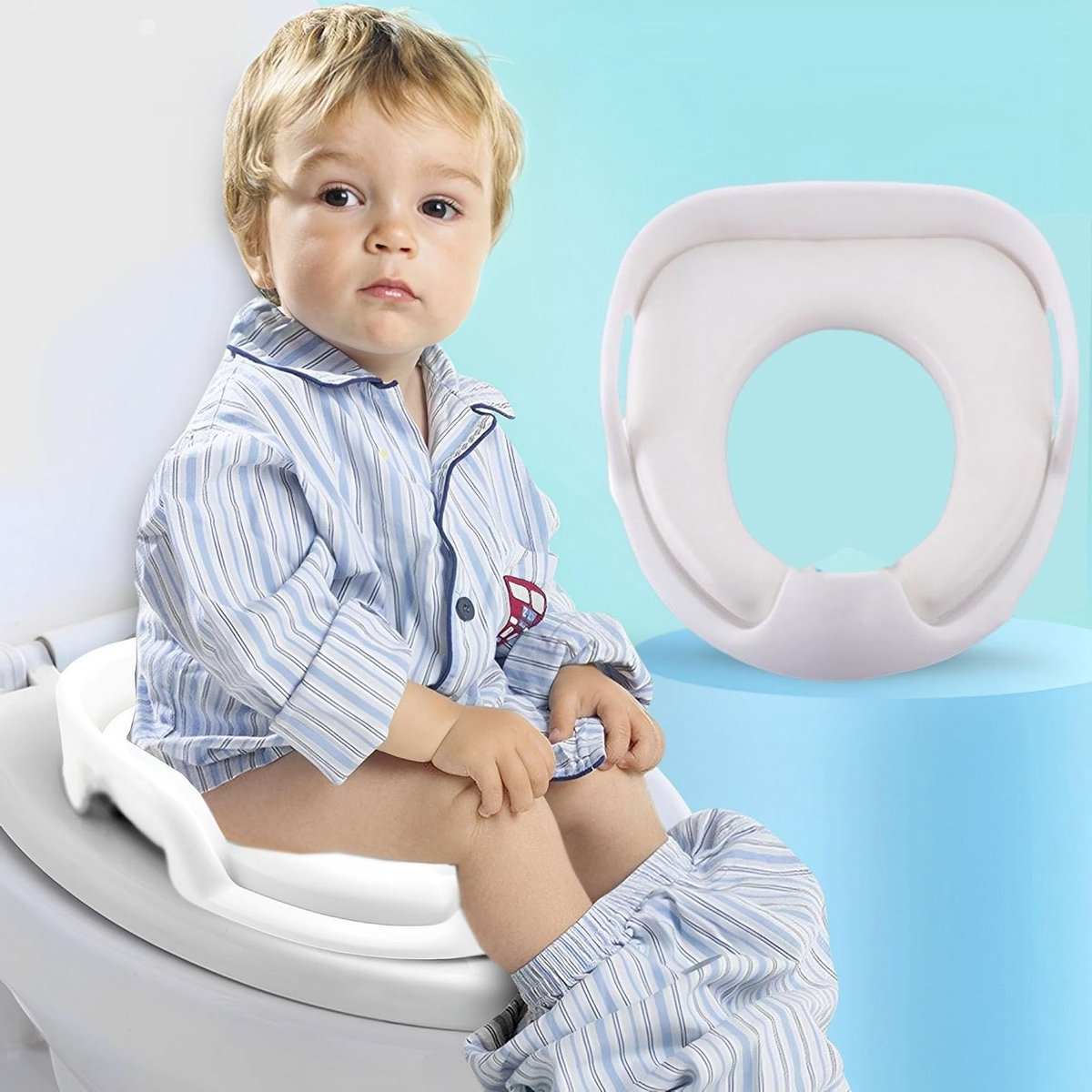 Kinderen Toilet Training Seat met Handvatten - Potty Seat voor Jongens en Meisjes, Geschikt voor Toilettraining, Badkameraccessoires en Babyproducten (Wit)