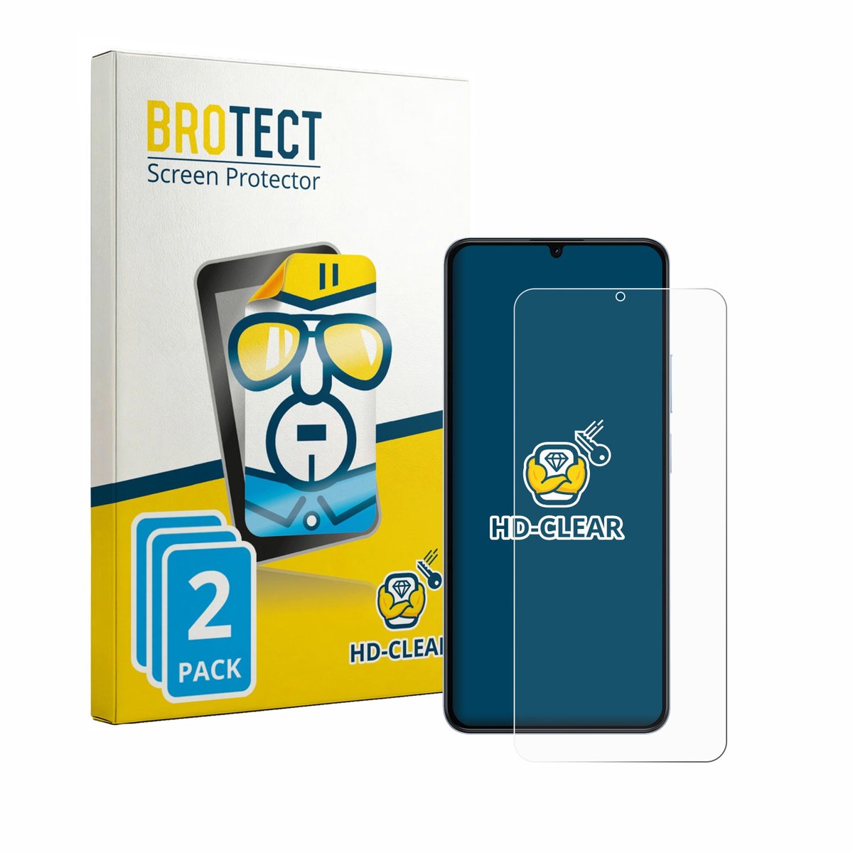 BROTECT - Screenprotector voor realme Note 80 - Folie Beschermfolie transparant 2 Stuks
