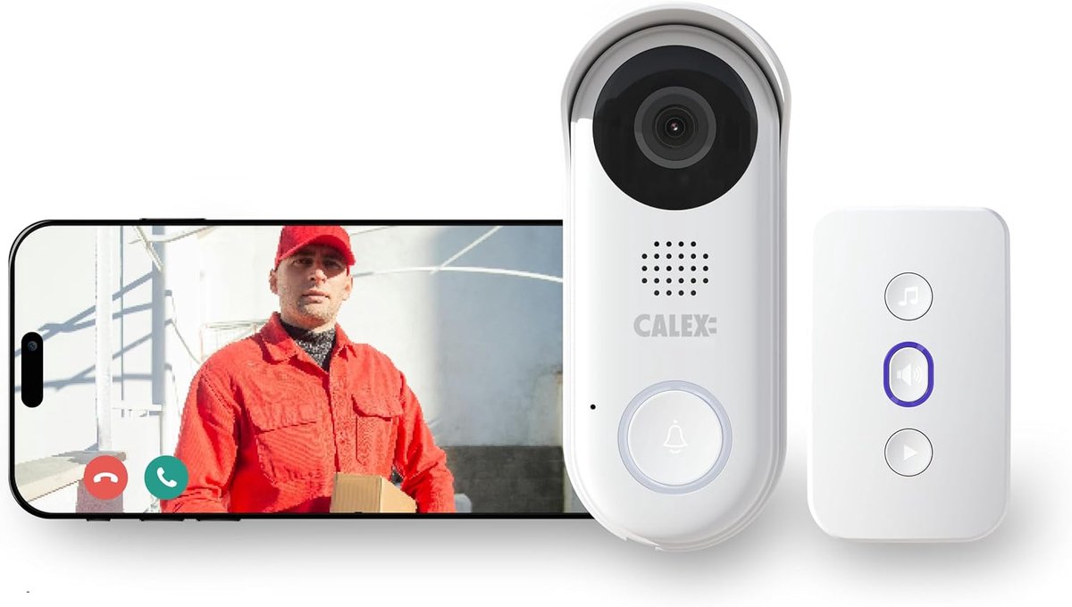 Video Deurbel - Slimme Camera - Huisbeveiliging - 2K Resolutie - Nachtzicht - Wit