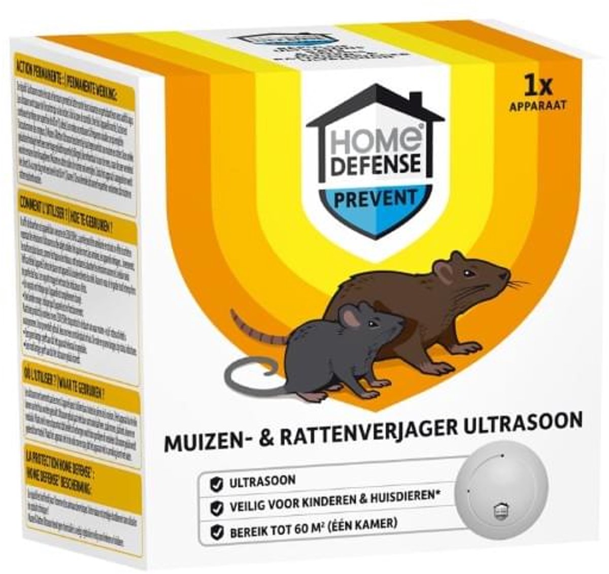 KB Home Defense muizen- en rattenverjager 60 m² - Effectieve Rattenverjager - Met gratis cheatsheet