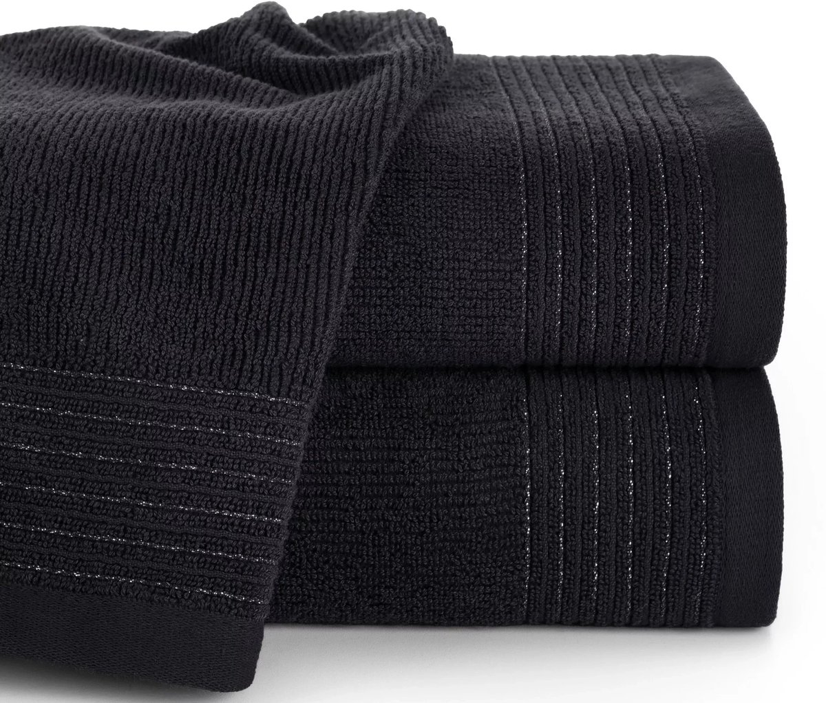 Luxe LARI Badhanddoek 50x90cm Zwart 500g/m² met Borduursel