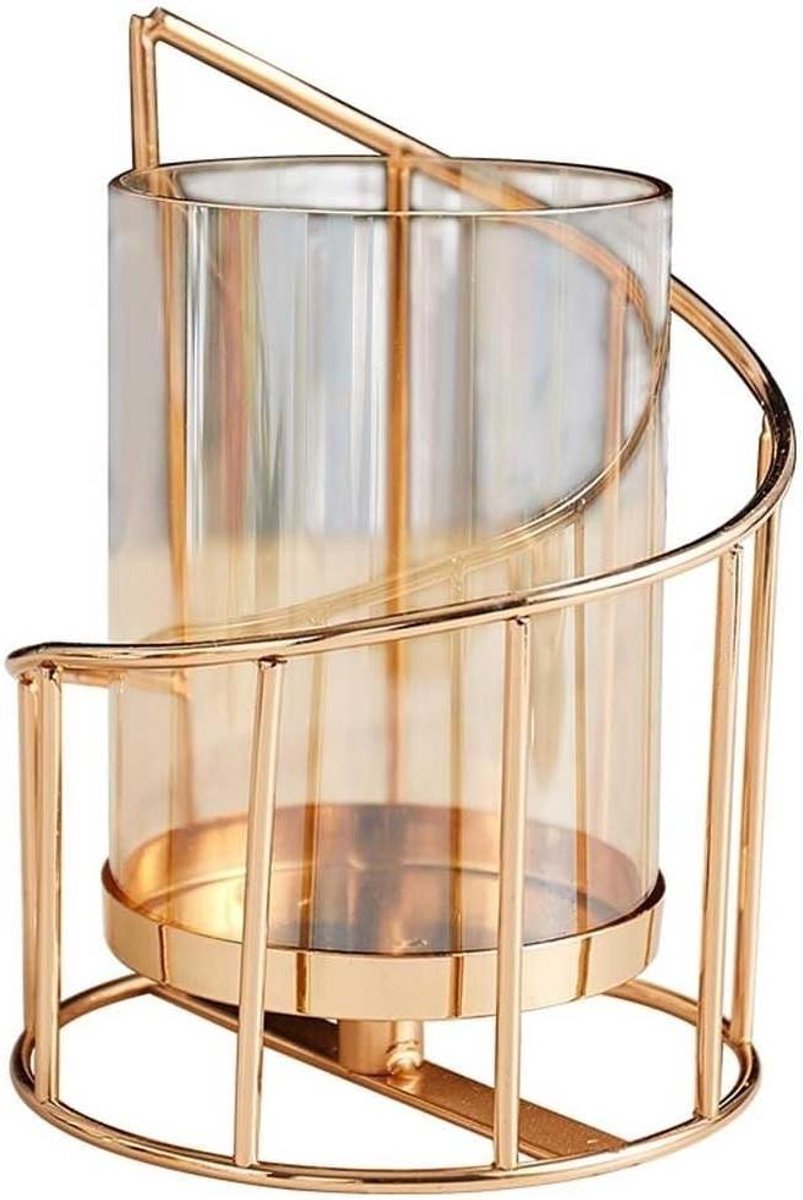 Gouden Kandelaar - Metalen Vaas - Huisdecoratie - Stijlvol Ontwerp - S 11x16cm - Goud