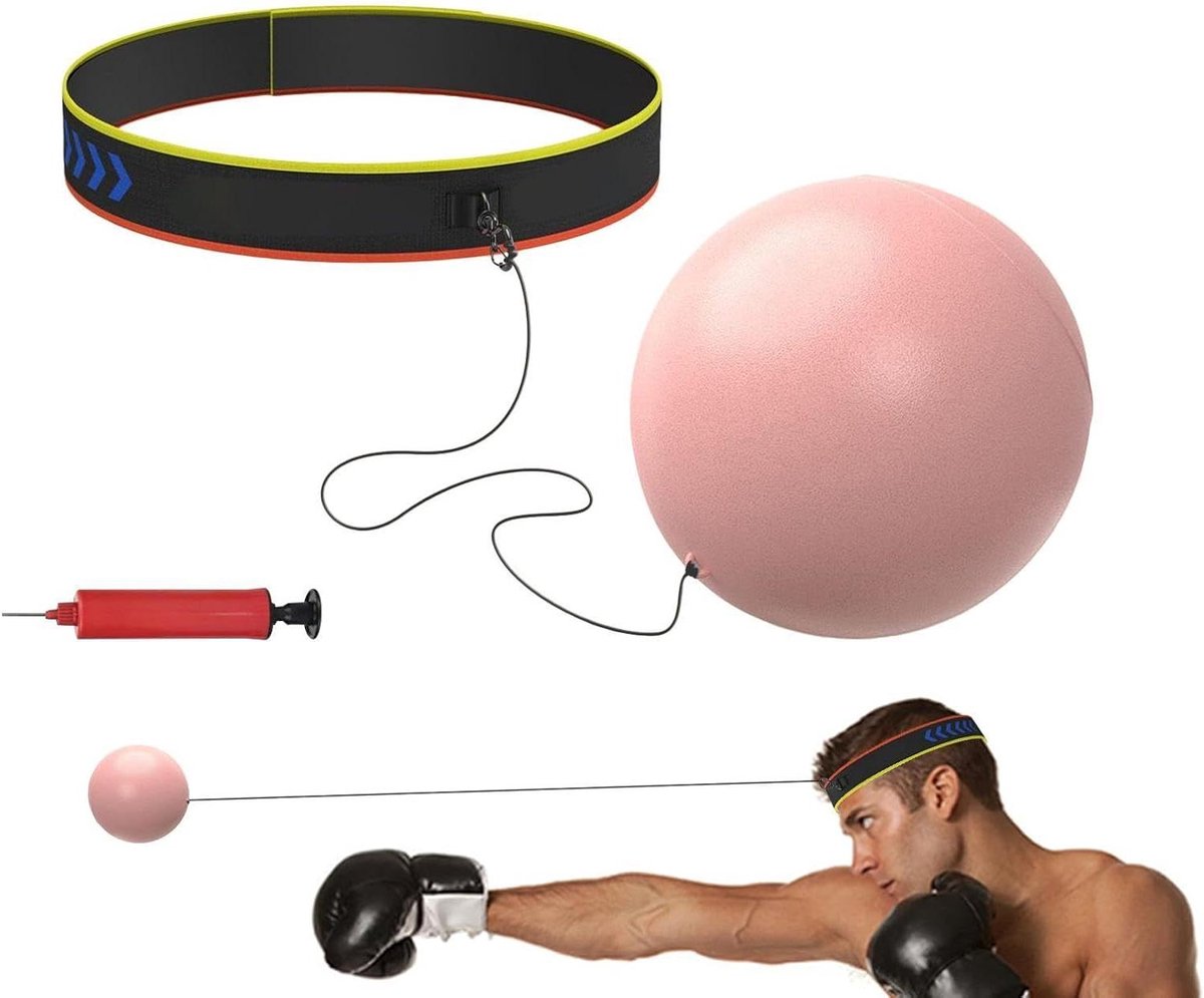 Reflexbal Hoofdband - Boksbal Training - Reactievermogen Verbeteren - Automatisch Terugvermechanisme - Verstelbaar - Roze