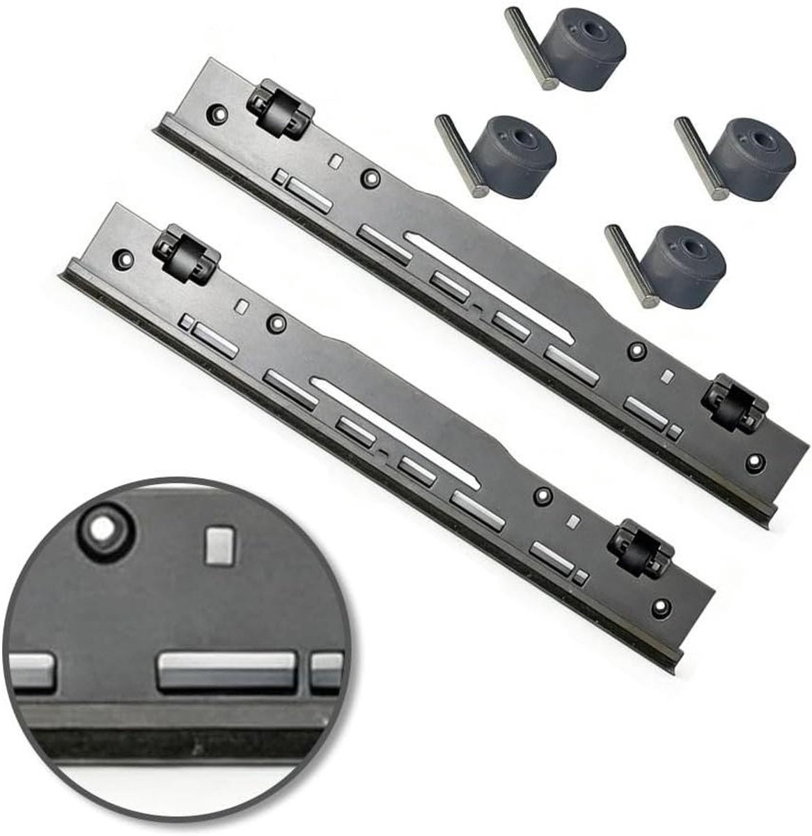 Ruitenwisserstrips en wielen - Reserveonderdelen stofzuiger - Vloeren reinigen - Tool-free installatie - 2 strips 4 wielen - Niet gespecificeerd