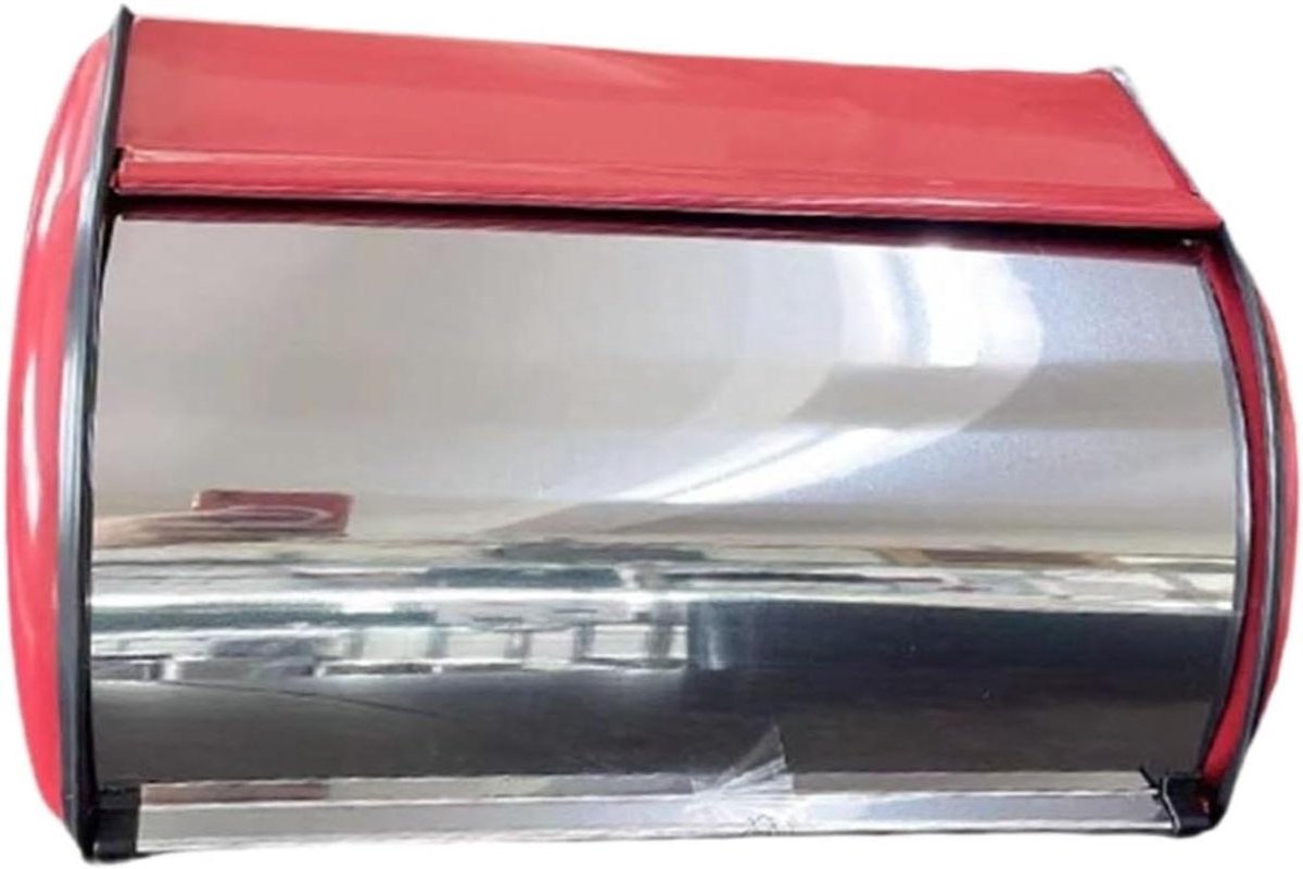 Broodtrommel - Broodbox Keuken - Brood Vers Houden - Roestvrij Staal - 34.5 cm Lengte - Zwart