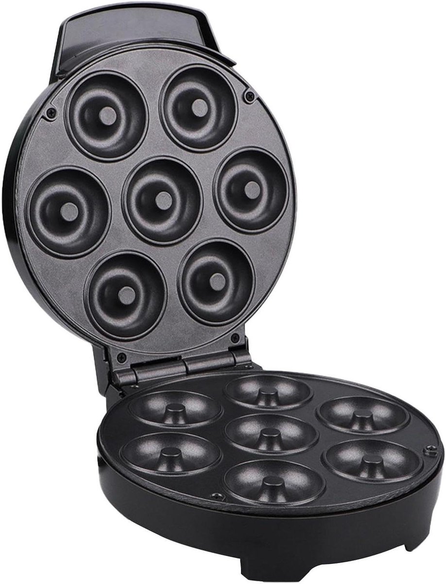Donut Maker - Apparaat Gebak - Thuis Bakken - Antislip Handvat - 7 Donuts - Zwart