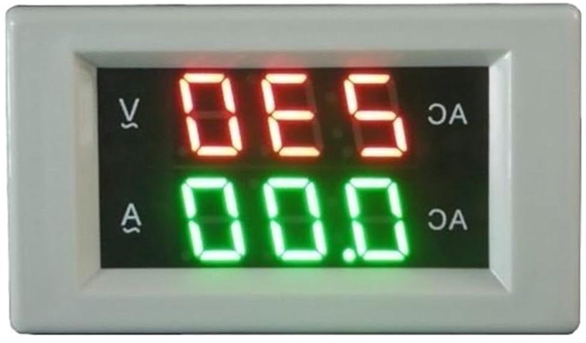 Digitale Voltmeter Ampèremeter - Spanning Stroom Meter - Elektrische Metingen - LED Dubbele Weergave - AC 60-300V 100A - Wit