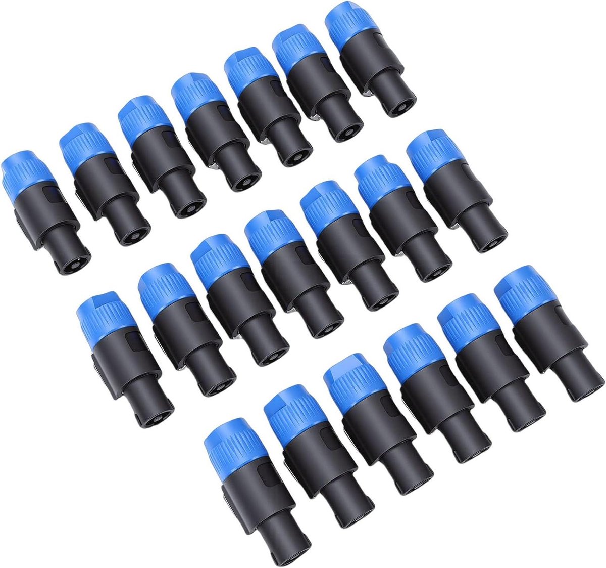 Luidsprekerconnector - 4-polige stekker - Professionele audio - Twist-lock mechanisme - 20 stuks - Zwart
