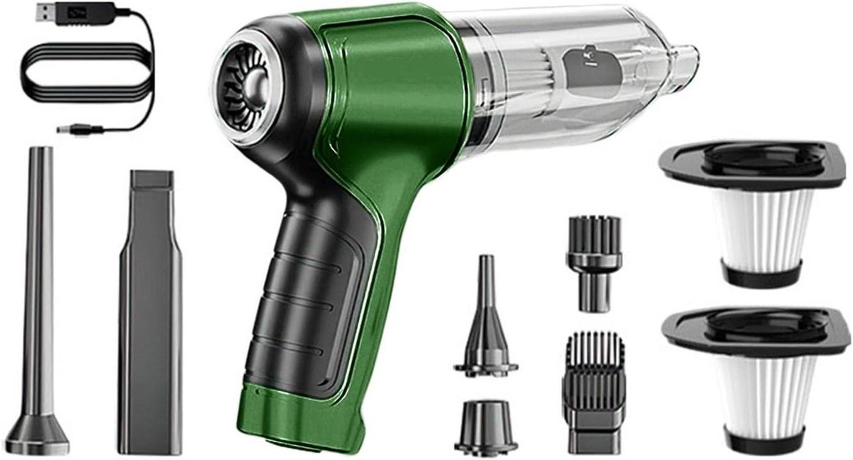 Draadloze Handstofzuiger - Mini Stofzuiger Auto - Snel Schoonmaken - Krachtige Zuigkracht - 1.0 Eenheden - Groen